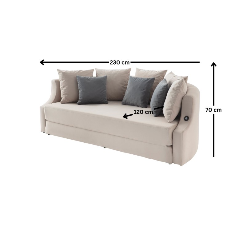 3-Seat Sofa-Bed Letto - Cream Cream