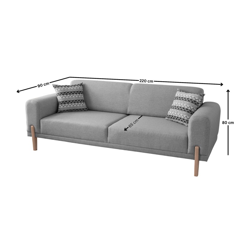 3-Seat Sofa-Bed Mocha - Grey Grey
