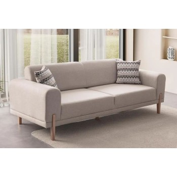 3-Seat Sofa-Bed Mocha - Cream Cream
