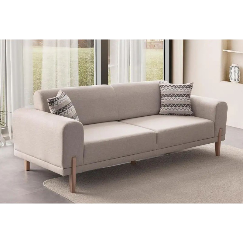 3-Seat Sofa-Bed Mocha - Cream Cream
