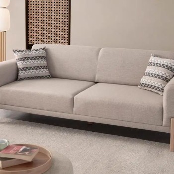 3-Seat Sofa-Bed Mocha - Cream Cream