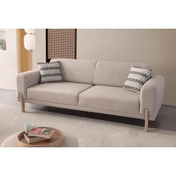 3-Seat Sofa-Bed Mocha - Cream Cream