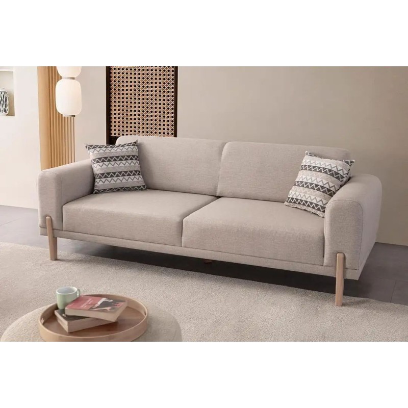 3-Seat Sofa-Bed Mocha - Cream Cream