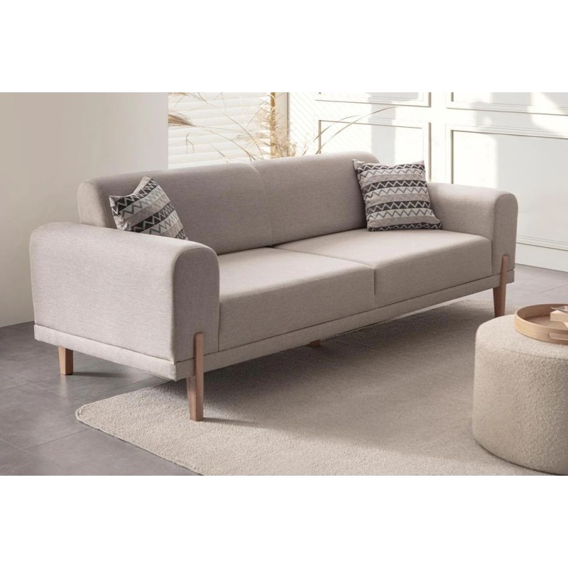 3-Seat Sofa-Bed Mocha - Cream Cream