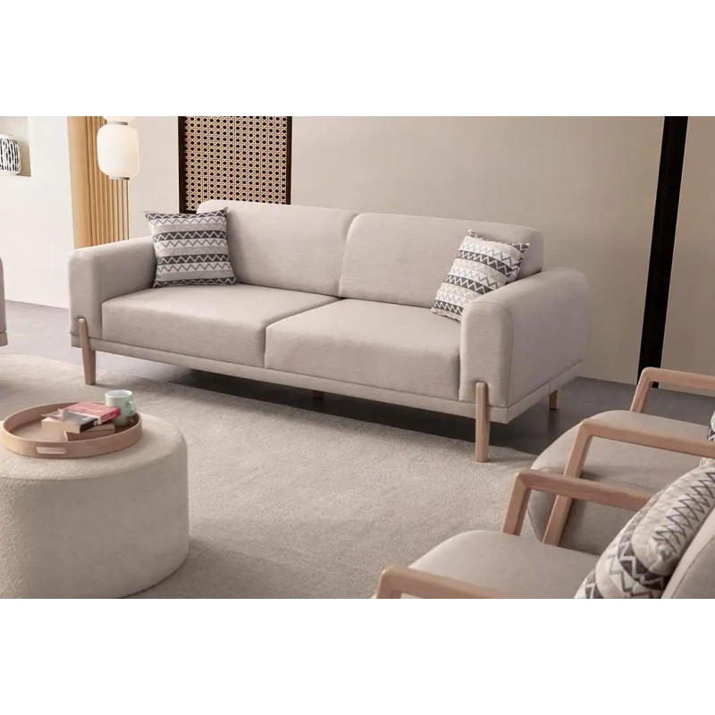 3-Seat Sofa-Bed Mocha - Cream Cream