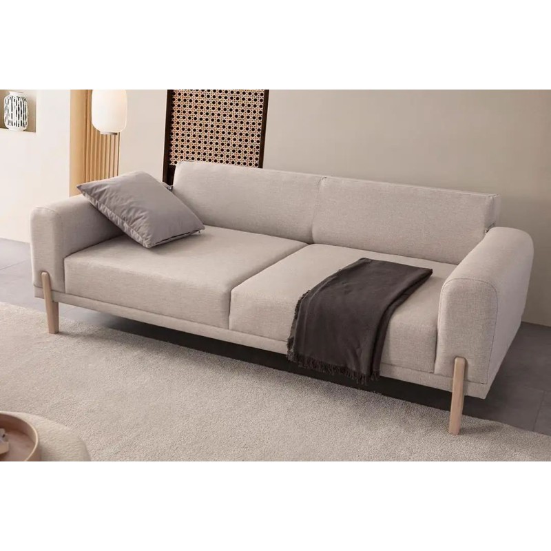 3-Seat Sofa-Bed Mocha - Cream Cream