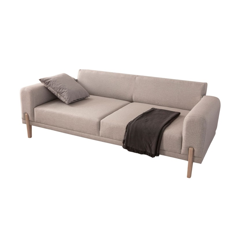 3-Seat Sofa-Bed Mocha - Cream Cream
