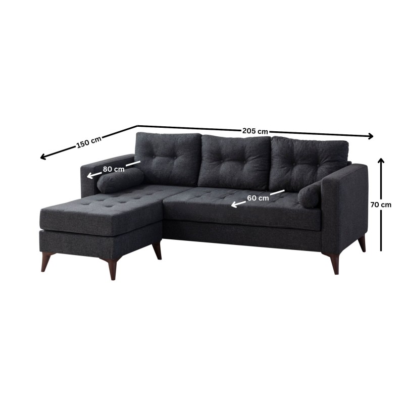 Corner Sofa Kraft - Anthracite Anthracite