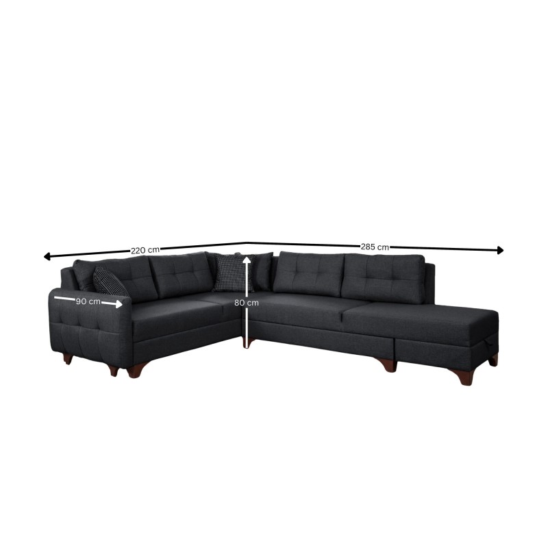 Corner Sofa C-Loft Right - Anthracite Anthracite