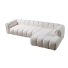 Γωνιακός Καναπές με Δεξιά Γωνία - N-Line Kosta - Χρώμα Λευκό Μπουκλέ