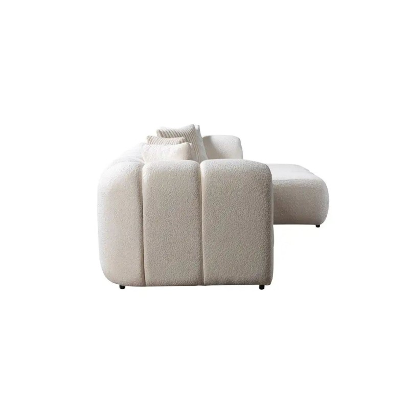 Γωνιακός Καναπές με Δεξιά Γωνία - N-Line Kosta - Χρώμα Λευκό Μπουκλέ