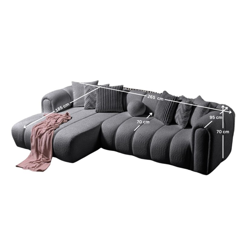 Corner Sofa N-Line Left - Dark Grey Dark Grey