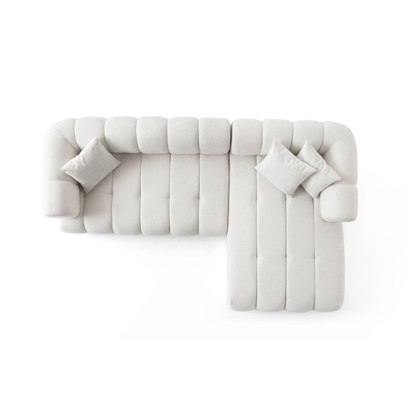 Γωνιακός Καναπές Δεξιά Γωνία - Petra - Χρώμα Λευκό - 280-170x90x70εκ