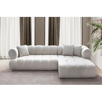 Γωνιακός Καναπές Δεξιά Γωνία - Petra - Χρώμα Λευκό - 280-170x90x70εκ