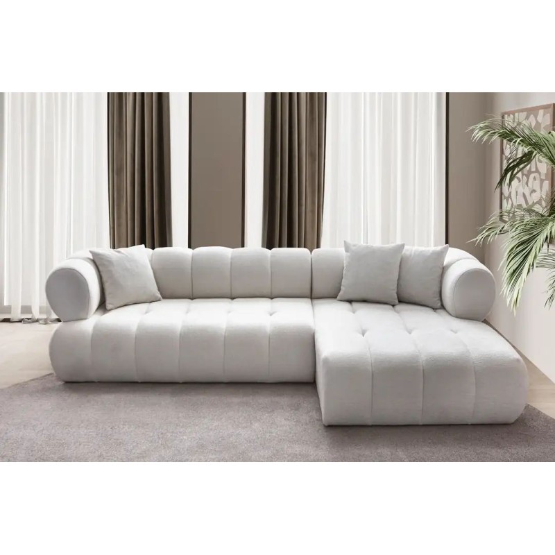 Γωνιακός Καναπές Δεξιά Γωνία - Petra - Χρώμα Λευκό - 280-170x90x70εκ