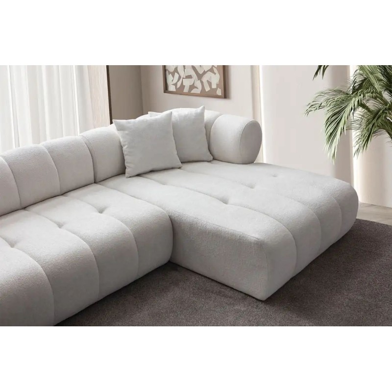 Γωνιακός Καναπές Δεξιά Γωνία - Petra - Χρώμα Λευκό - 280-170x90x70εκ