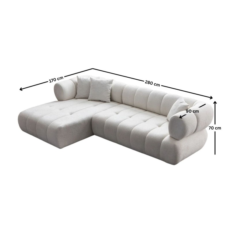 Corner Sofa Petra Left - White White