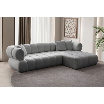 Corner Sofa Petra Right - Grey Grey