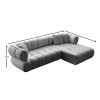 Corner Sofa Petra Right - Grey Grey