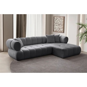 Corner Sofa Petra Right - Dark Grey Dark Grey