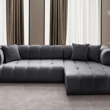 Corner Sofa Petra Right - Dark Grey Dark Grey