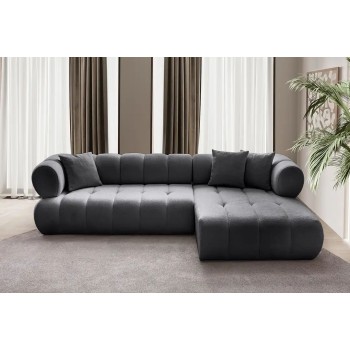 Corner Sofa Petra Right - Dark Grey Dark Grey