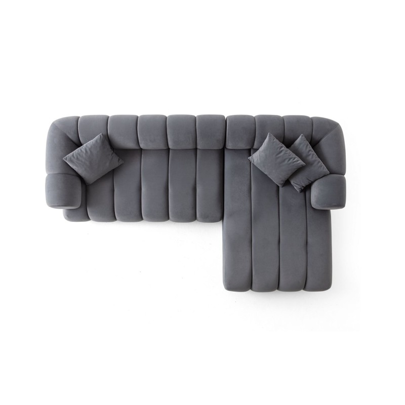 Corner Sofa Petra Right - Dark Grey Dark Grey