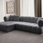 Γωνιακός Καναπές Αριστερή Γωνία - Petra - Χρώμα Σκούρο Γκρι - 280-170x90x70εκ