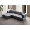 Γωνιακός Καναπές Αριστερή Γωνία - Petra - Χρώμα Σκούρο Γκρι - 280-170x90x70εκ