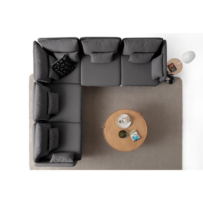 Corner Sofa Flexy L - Anthracite Anthracite