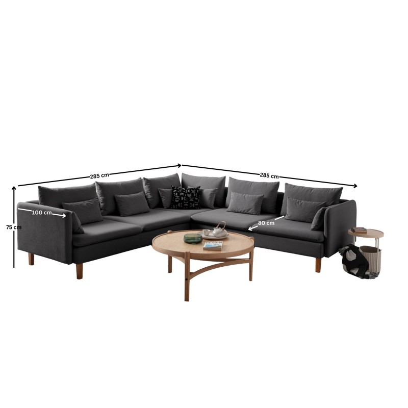 Corner Sofa Flexy L - Anthracite Anthracite
