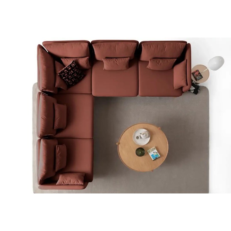 Corner Sofa Flexy L - Tile Red Tile Red