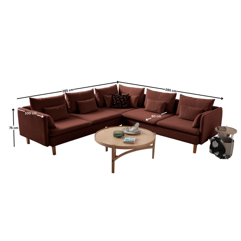 Corner Sofa Flexy L - Tile Red Tile Red