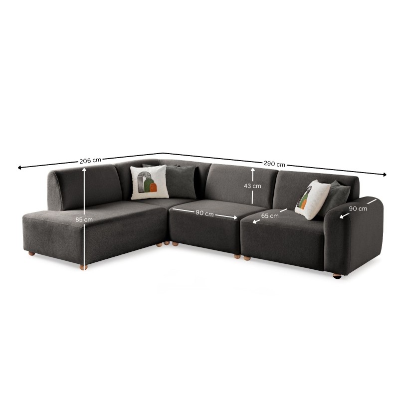 Corner Sofa S-Loft Left - Anthracite Anthracite