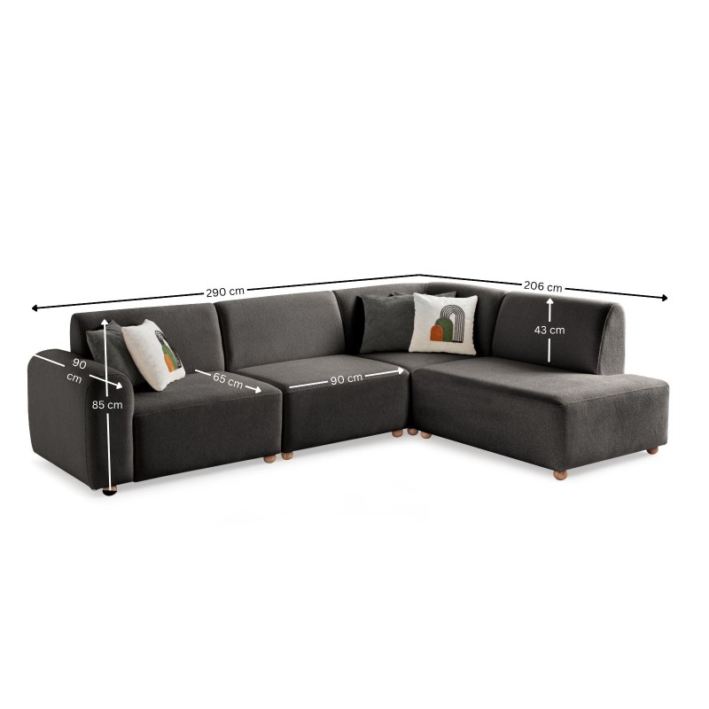 Corner Sofa S-Loft Right - Anthracite Anthracite
