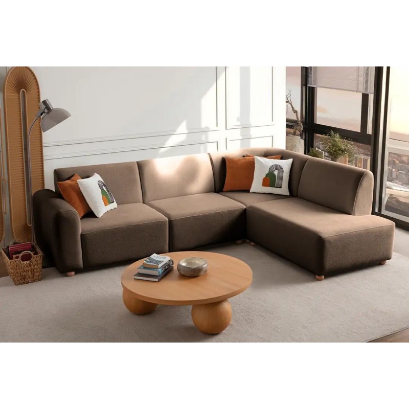 Corner Sofa S-Loft Right - Brown Brown
