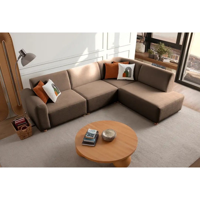 Corner Sofa S-Loft Right - Brown Brown