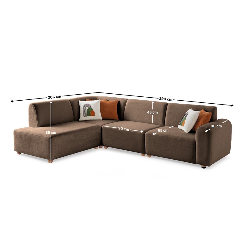Corner Sofa S-Loft Left - Brown Brown