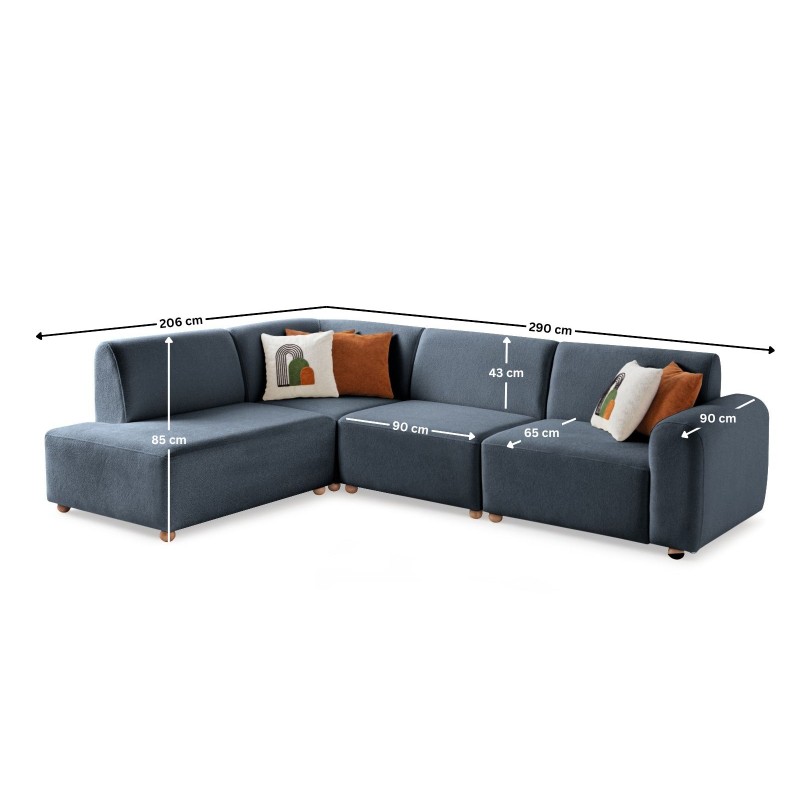 Corner Sofa S-Loft Left - Blue Blue