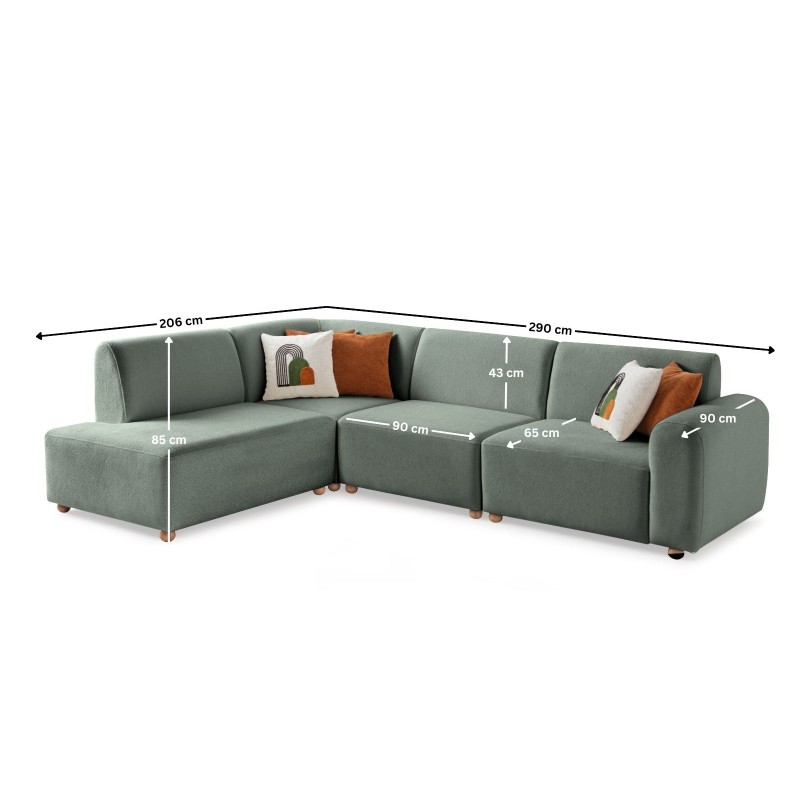 Corner Sofa S-Loft Left - Sea Green Sea Green