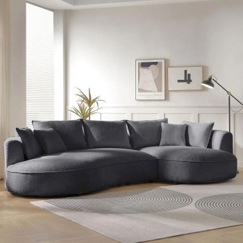 Corner Sofa Venedik Right - Dark Grey Dark Grey