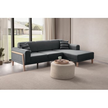 Corner Sofa Latte Relax Right - Anthracite Anthracite