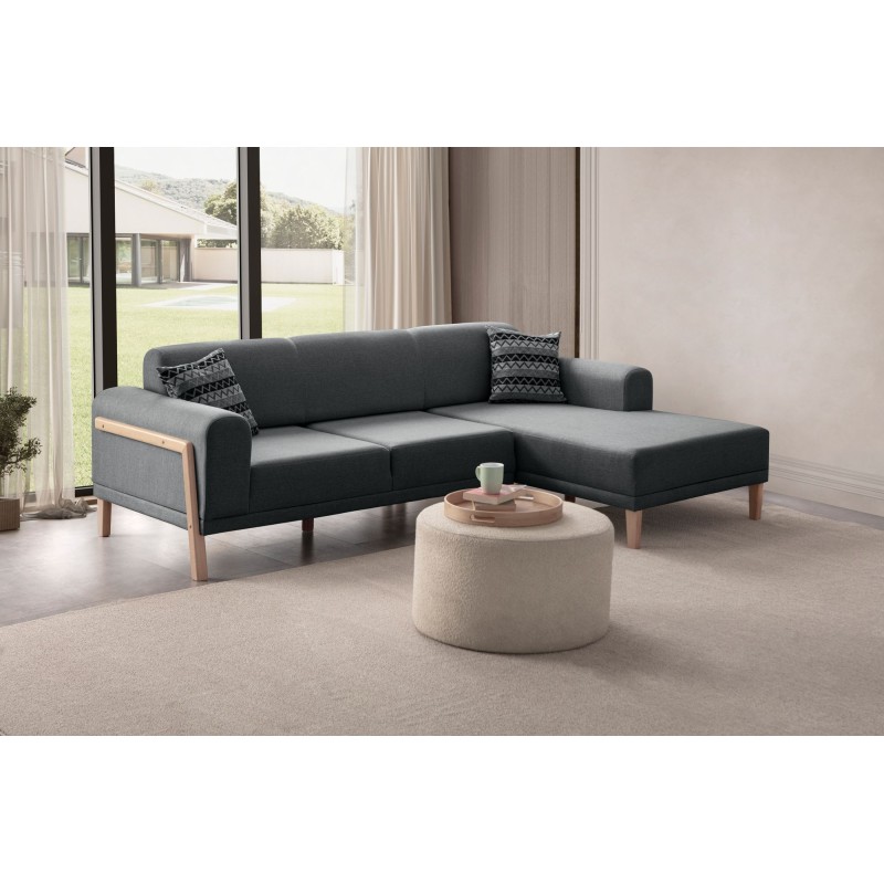 Corner Sofa Latte Relax Right - Anthracite Anthracite