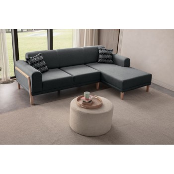 Corner Sofa Latte Relax Right - Anthracite Anthracite
