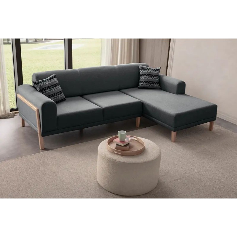 Corner Sofa Latte Relax Right - Anthracite Anthracite