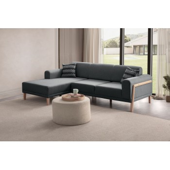 Corner Sofa Latte Relax Left - Anthracite Anthracite
