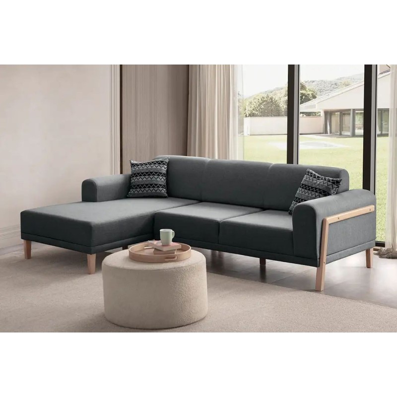 Corner Sofa Latte Relax Left - Anthracite Anthracite