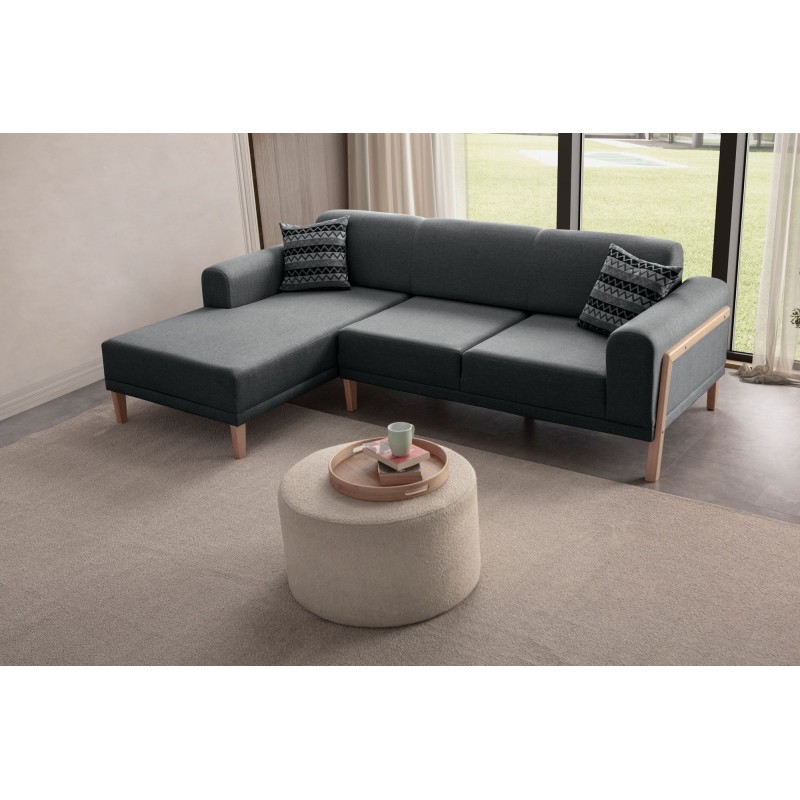 Corner Sofa Latte Relax Left - Anthracite Anthracite