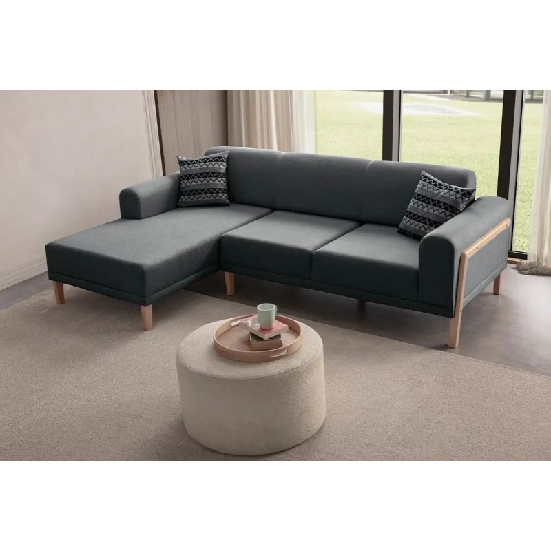 Corner Sofa Latte Relax Left - Anthracite Anthracite