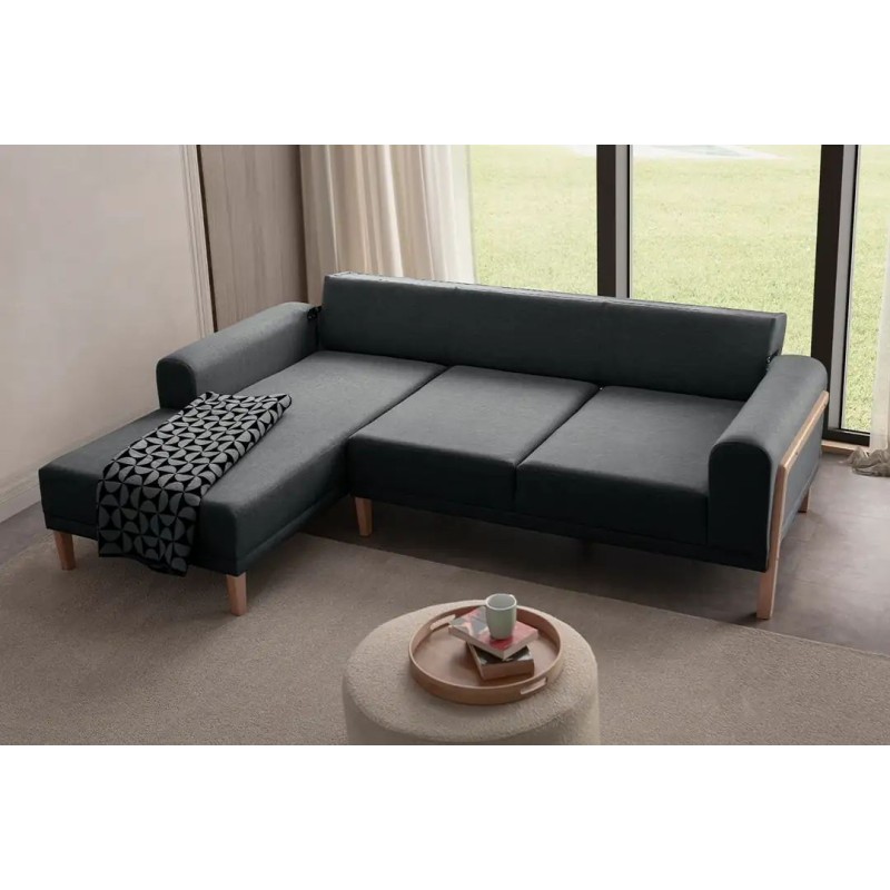 Corner Sofa Latte Relax Left - Anthracite Anthracite